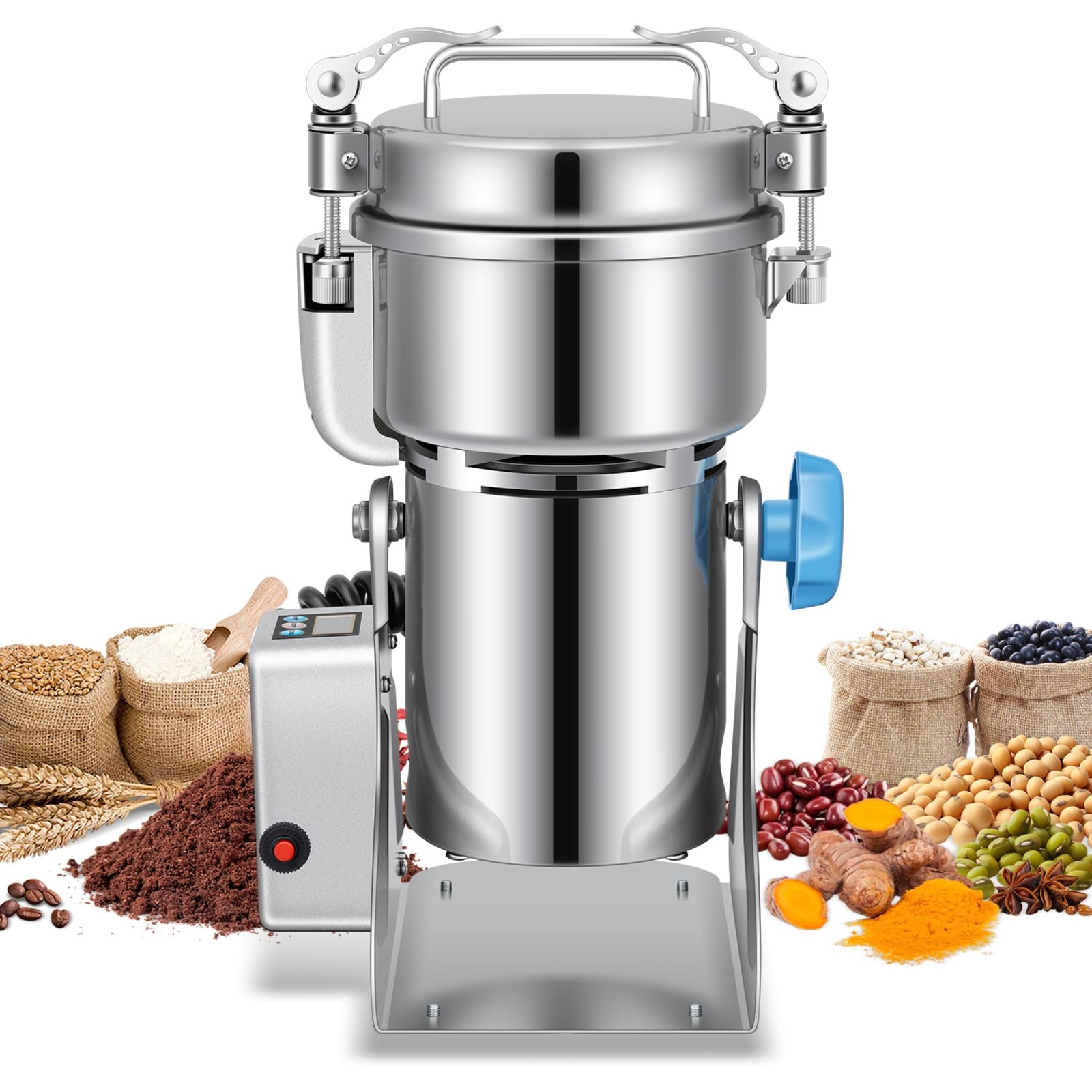 Leevot Electric Grain Mill Grinder - 300g Capacity, Stainless Steel, for Herbs, Grains, Spices, Coffee, Corn, Pepper