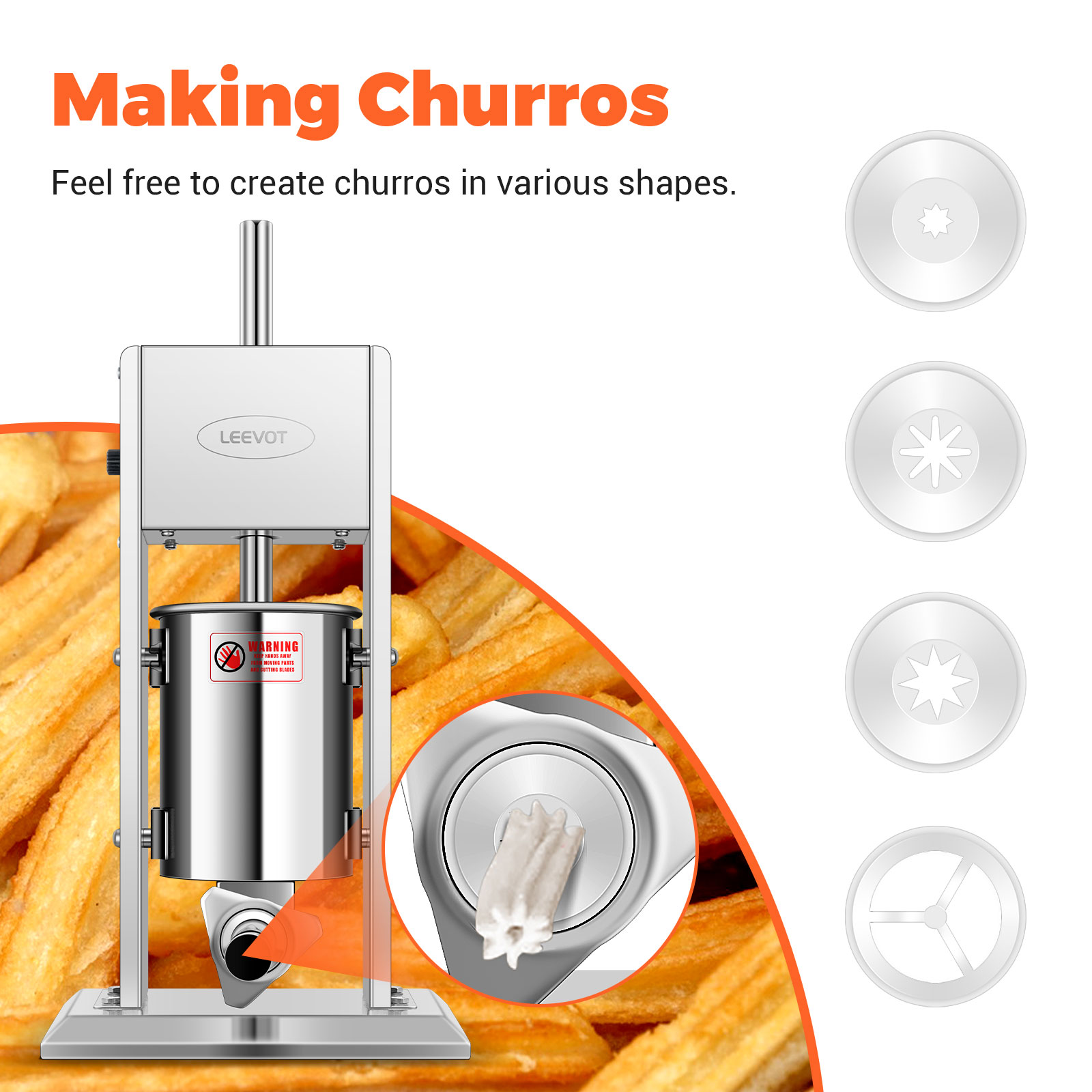 Leevot Electric Sausage Stuffer, 9 Speeds, 22Lb, Vertical, Stainless Steel with 4 Tubes, Home and Commercial Use