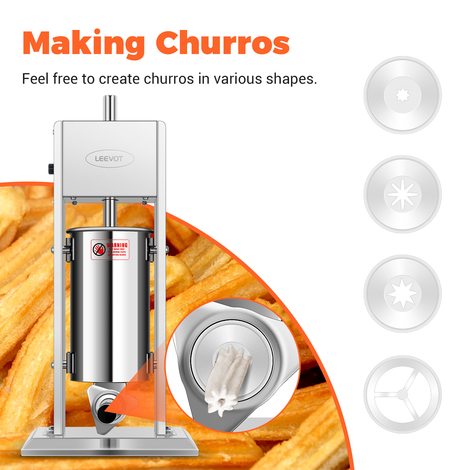 Leevot Electric Sausage Stuffer, 9 Speeds, 33Lb, Vertical, Stainless Steel with 4 Tubes, Home and Commercial Use