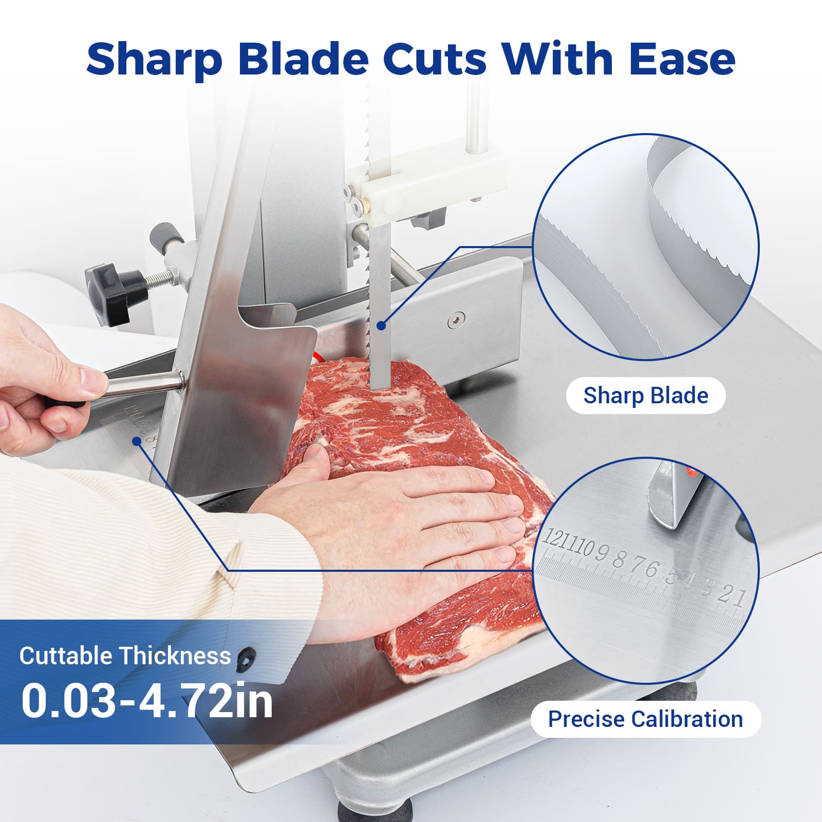 6PCS 51.2&quot; Saw Blades for 750W Bone Saw Machine JG-130 – Carbon Steel Replacement Blades